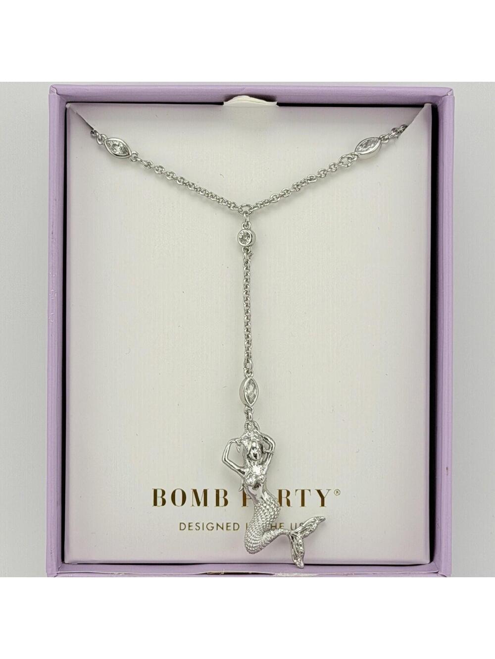 Bomb Party Atlantis Necklace "A Siren's Song" RBP5989 Mermaid on Silver RETRO